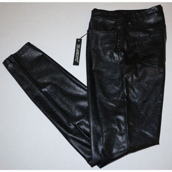 BLANKNYC Women's Sz 25 Black Faux Leather Mid-Rise Skinny Pants - Picture 6 of 6